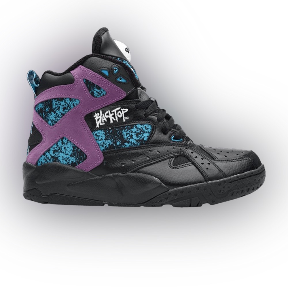Reebok Blacktop Black and Teal Pump Sneakers